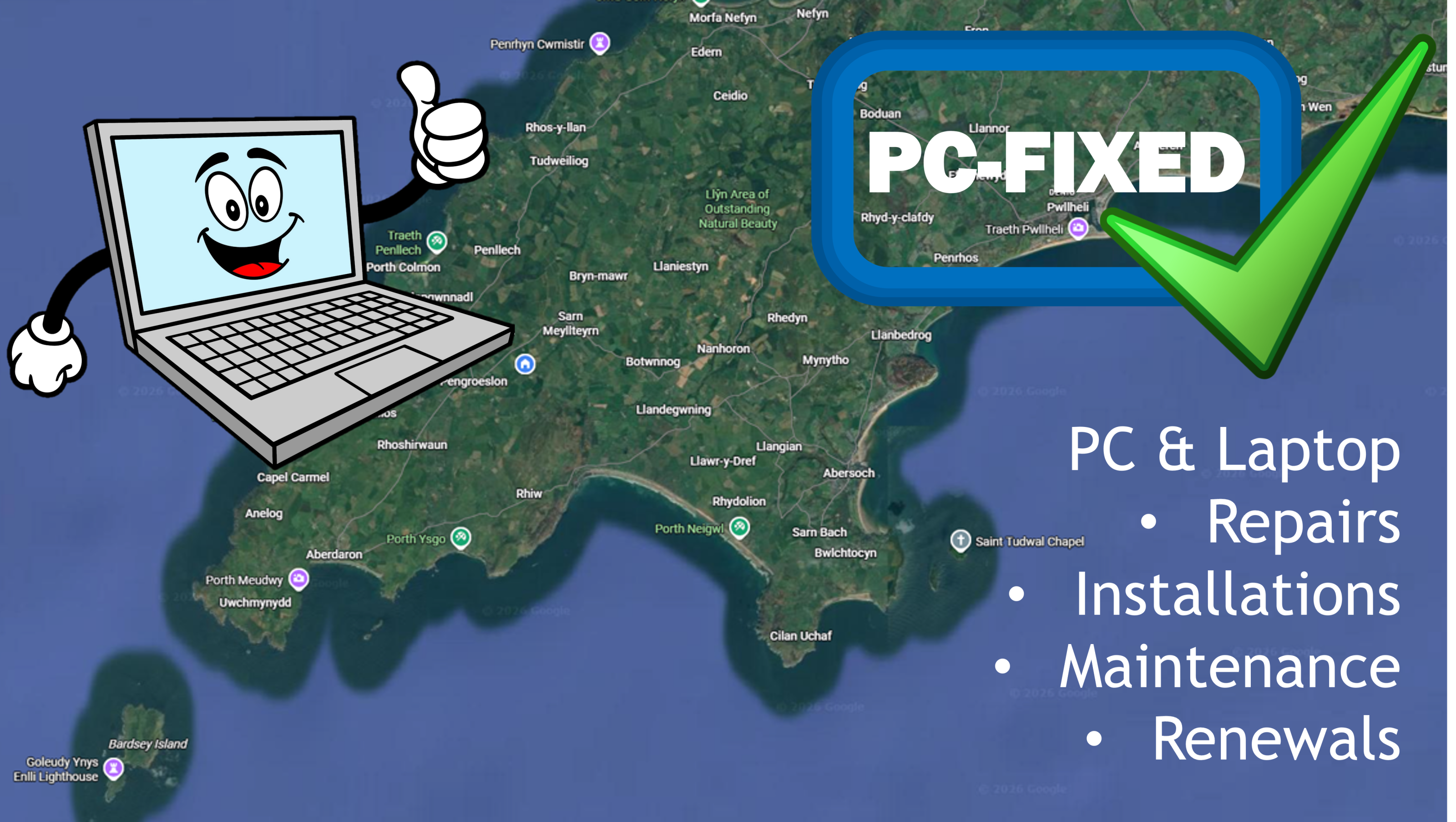 PC-Fixed repair across the Llyn peninsula - Laptop Fixed