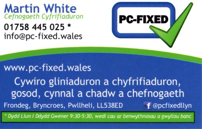 PC-FIXED Business card - Cymraeg